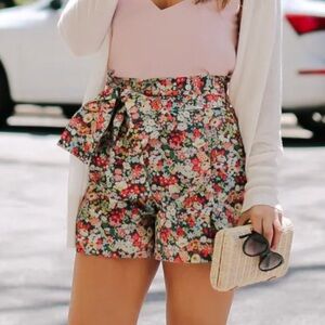 J. Crew x Liberty Tie-waist Short Thorpe Floral Women Sz 12 NWT Romantic Preppy